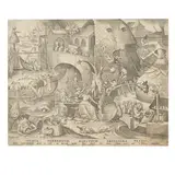 Pieter Bruegel the Elder, Invidia (Envy), from The Seven Deadly Sins (New Hollstein 26, Van Bastelaer 130, Lebeer 23), 1558, Engraving on laid paper backed with japon, New Hollstein's first state (of 2), trimmed to or just within the platemark