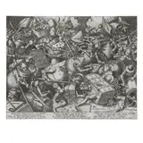 Pieter Bruegel the Elder, The Battle of the Money Bags and The Strong Boxes (New Hollstein 33, Van Bastelaer 146, Lebeer 54), after 1570, Engraving on laid paper with Gothic P watermark backed with japon, New Hollstein's second state (of 4), trimmed to or just within the platemark