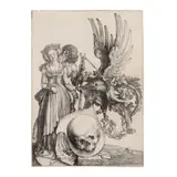 Albrecht Durer, The Coat of Arms with a Skull (Bartsch 101, Meder, Hollstein 98, Schoch, Mende, Scherbaum 37), 1503, Engraving on laid paper without watermark, Meder state I c-d (of d), trimmed to the platemark