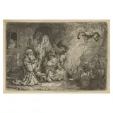 Rembrandt Harmensz van Rijn, Angel Departing from the Family of Tobias (Bartsch, Hollstein 43, Hind 195, New Hollstein 189)
