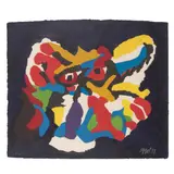 Karel Appel, Flying High in the Night Sky, 1977, Color pochoir and carborundum on wove paper
