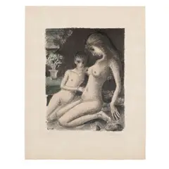 Paul Delvaux, La Rencontre; Blue Azalea (not in Jacob; Jacob 32), 1965; 1969