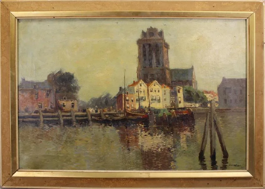 Dordrecht by Christiaan Soer, Oil on canvas, offered Aug 2018