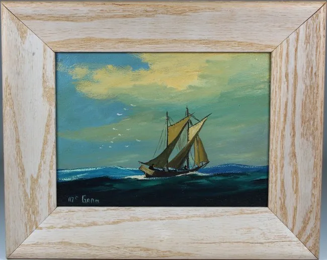Untitled by Val McGann, Oil on board, sold Aug 2018