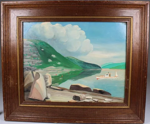 Helen Higgins Beal, Valley Cove, Acadia National Park Maine, Oil on board
