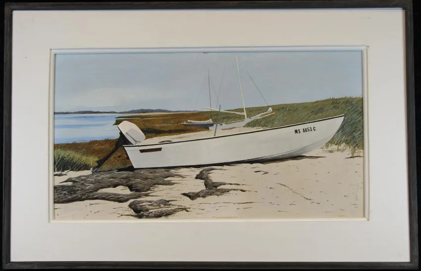 Madaket Beach by John Austin, Tempera on board, sold Oct 2018