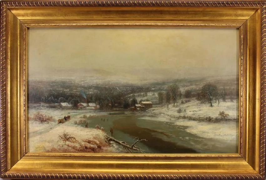 Untitled by George Henry Durrie, Oil on canvas, sold Oct 2018
