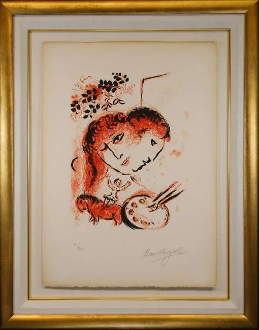 Chagall Lithographie by Marc Chagall, Lithograph on Arches, sold Oct 2018