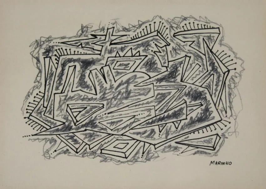 Untitled by George Marinko, mixed media, sold Oct 2018