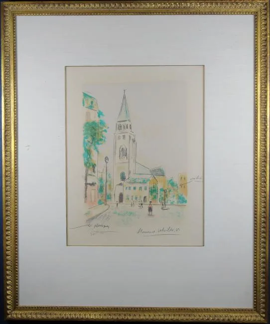 St Germain Des Pres by Maurice Utrillo, Lithograph, sold Oct 2018