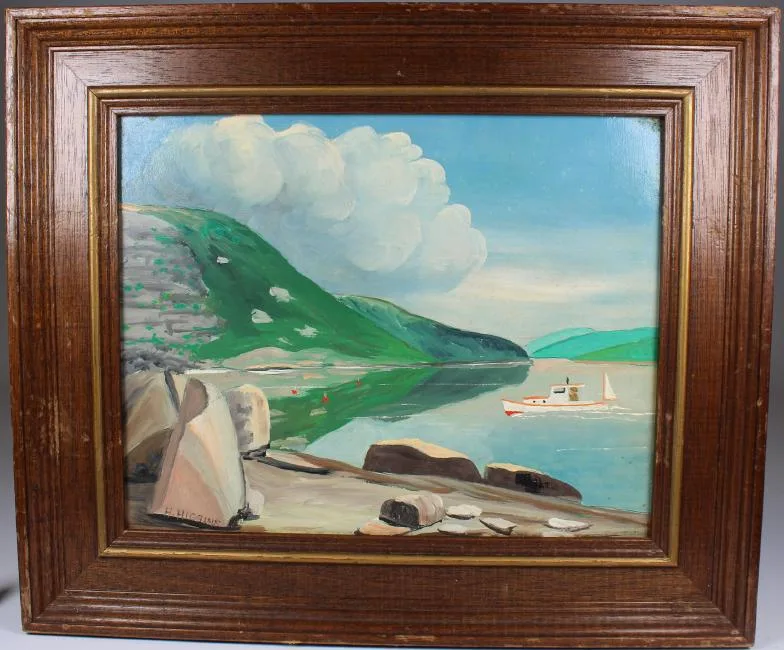 Helen Higgins Beal, Valley Cove, Acadia national Park Maine, Oil on board
