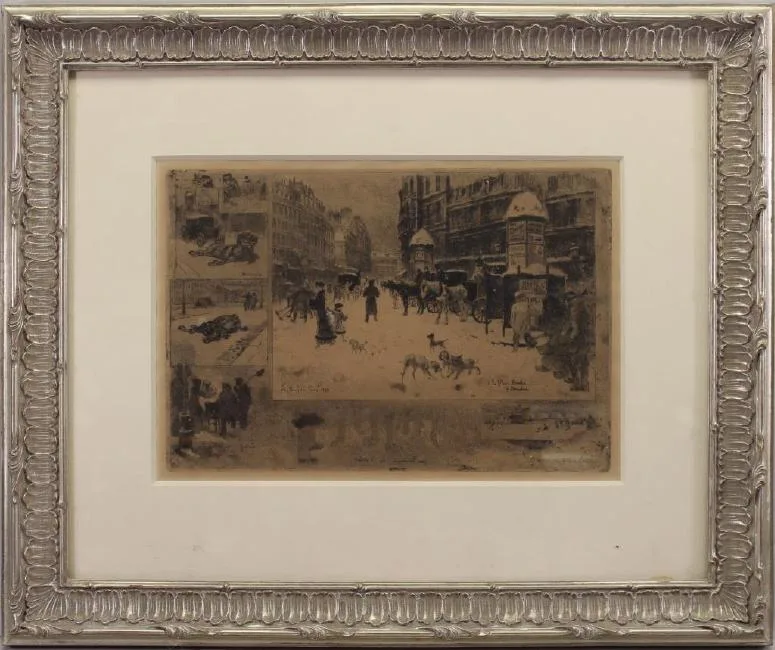 L' Hiver a Paris by Félix Buhot, Etching/Aquatint, offered Oct 2018