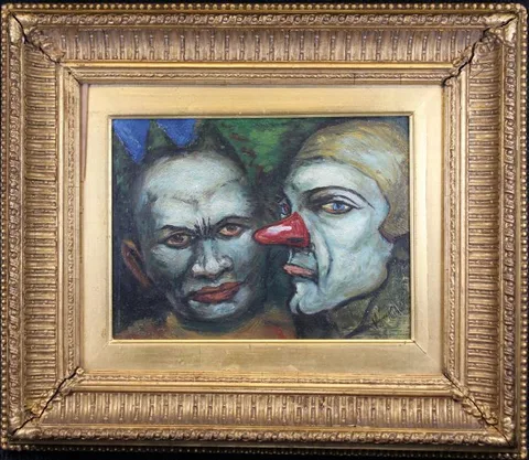 Walt Francis Kuhn, Study for Clowns, Oil on Board
