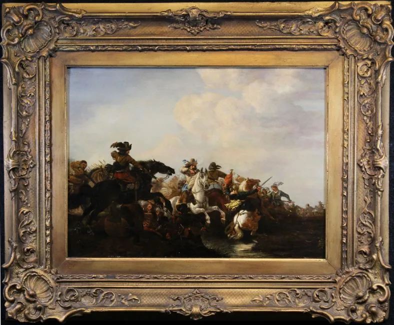 il Borgognone by Jacques Courtois, Oil on panel, sold Dec 2018