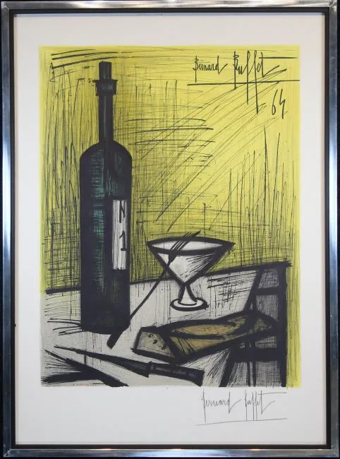 Bread and Wine by Bernard Buffet, 1964, Lithograph, sold Dec 2018
