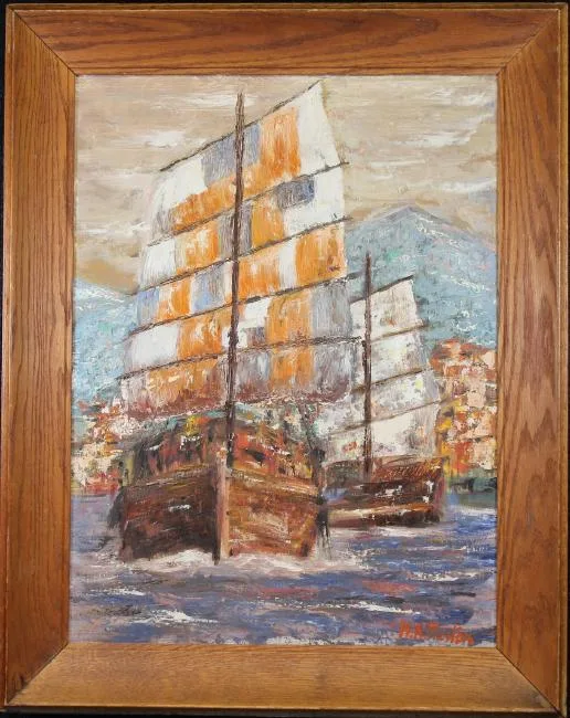 Hong Kong by Henry Preston, Oil on board, offered Dec 2018