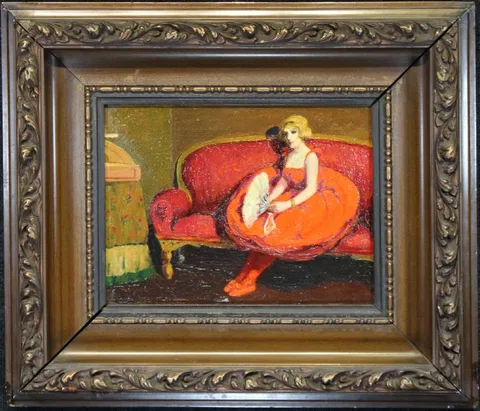 Eduardo Soria, Beauty in Red, Oil on Canvas