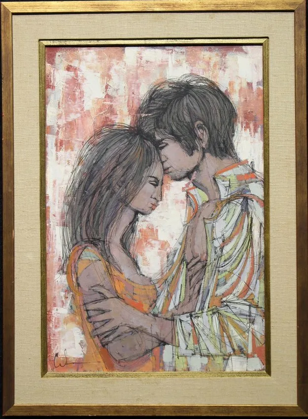 Larry Cabaniss, Lovers, Oil on canvas