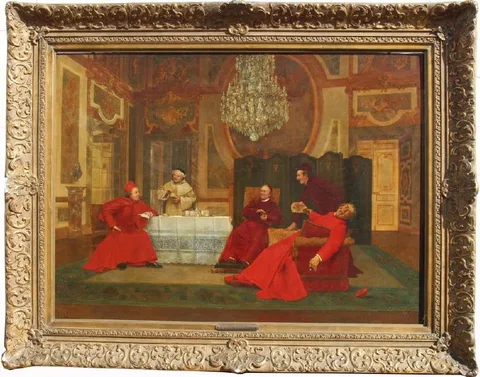 Leo Hermann, Entre Intimes, Oil on canvas