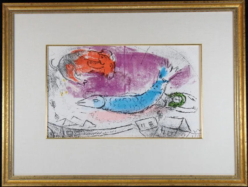 The Blue Fish by Marc Chagall, lithograph, offered Jan 2019