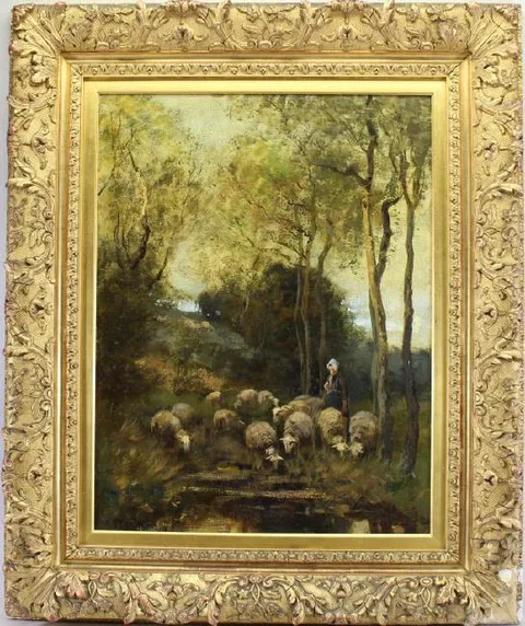 Willem George Frederick Jansen, The Shepherdess, Oil on canvas