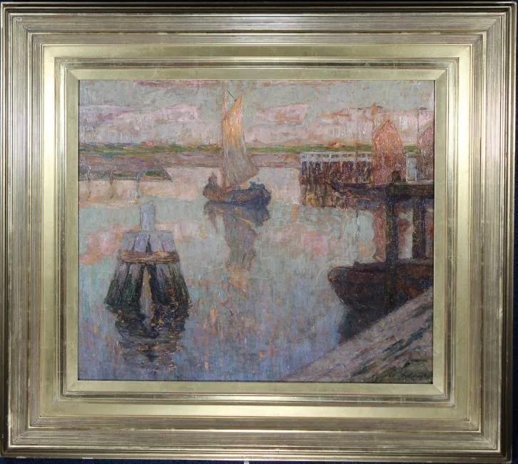 Apollinari Mikhailovic Vasnetsov, Boats Moored in a Port, Oil on Wood