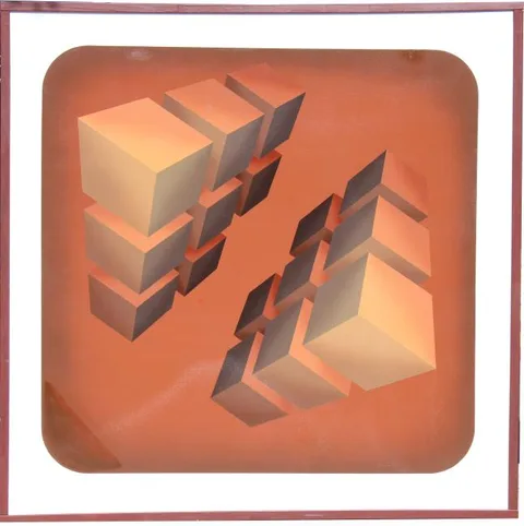 Marko Spalatin, Cubes Opposed, Acrylic on canvas