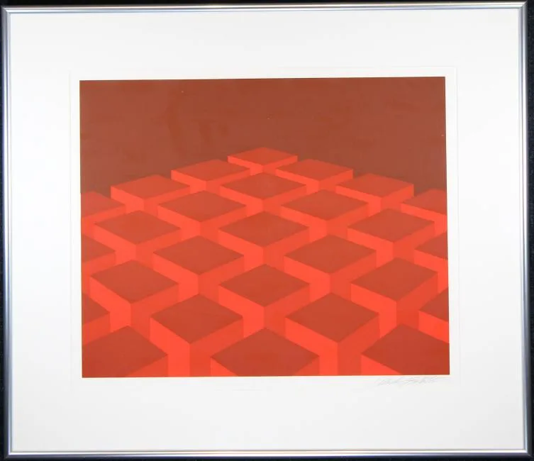 Red Cubes by Marko Spalatin, Silkscreen, offered Mar 2019