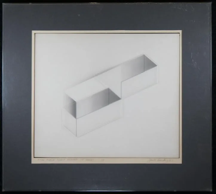 Titled Plastic Object Drawing by James Reineking, 1967, graphite, sold Mar 2019