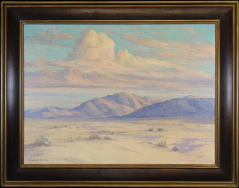 Roi Clarkson Colman, Desert Verbena - Near Palm Springs - California, Oil on Canvas