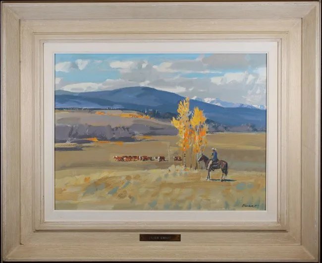 October Morning, Diamond S. Ranch by Peter Maxwell Ewart, Oil on Board, sold Mar 2019