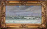 Thomas Moran, Breaking Waves and Distant Steamer - 1912
