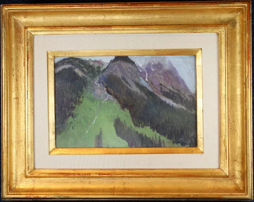 Northwest Mountains by Frederick Judd Waugh, Oil on Board, sold Mar 2019