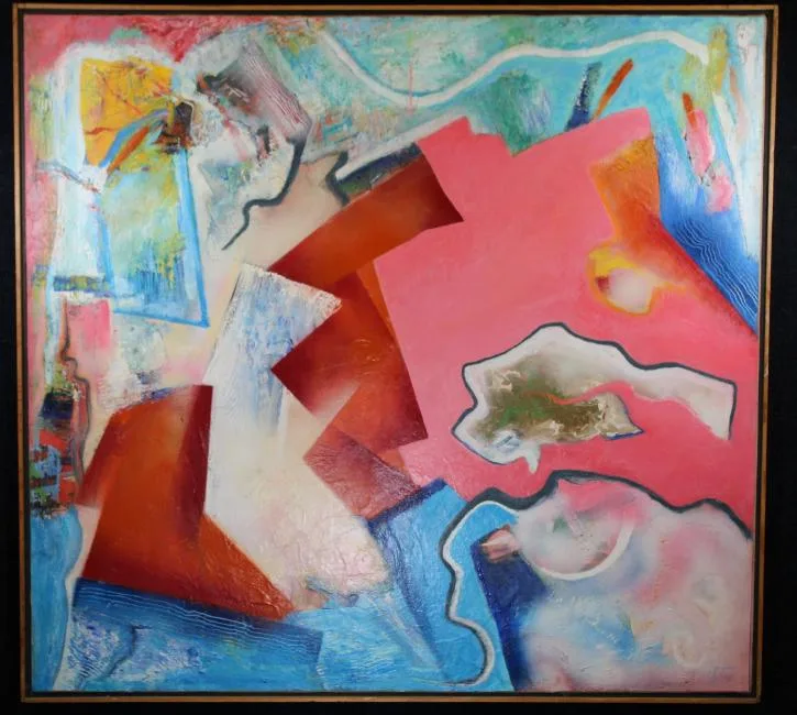 Thomas Koether, In the Pink, Oil on Heavy Woven Paper