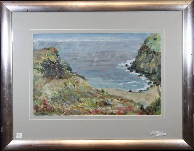 Cove at Byron Bay by Thomas Koether, Oil on Paper, sold Mar 2019