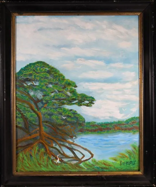 Untitled by Rodney Demps, Oil on board, sold Mar 2019