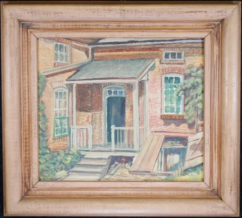 Carl Flick, Back Yard, Oil on Board