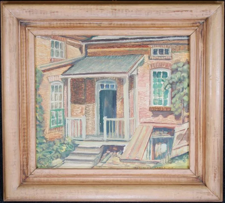 Carl Flick, Back Yard, Oil on Board