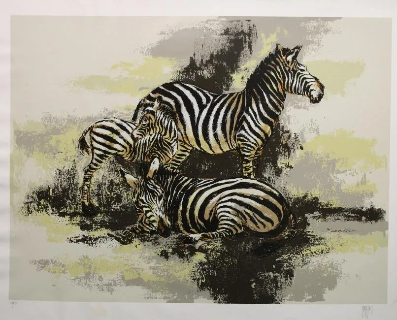 Mark King, Zebra, Lithograph