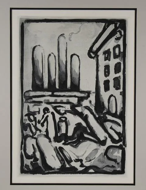 Georges Rouault, Christ au Fauborg, Etching and aquatint
