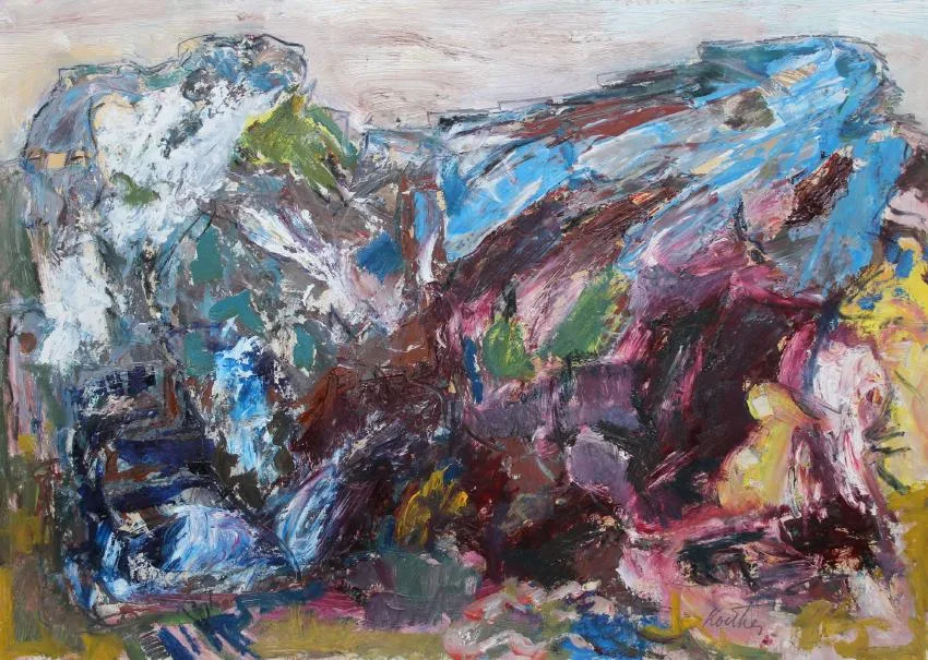 Red Rocks Quarry by Thomas Koether, Oil on Paper, sold Apr 2019