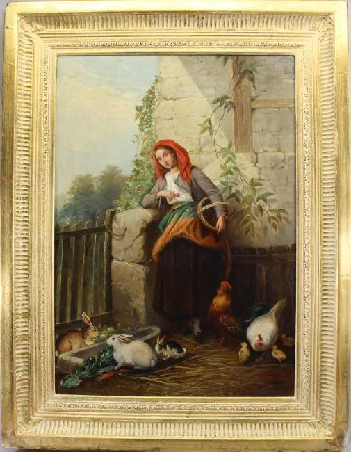Feeding Time by Frans De Beul, Oil on canvas, offered Apr 2019