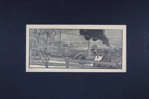 Bell South by Earl Marshawn Washington, woodcut, offered Apr 2019
