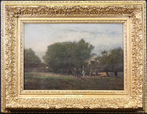 George Inness, Untitled, Oil on board