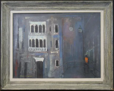 Joseph De Martini, Facade Venice, Oil on canvas