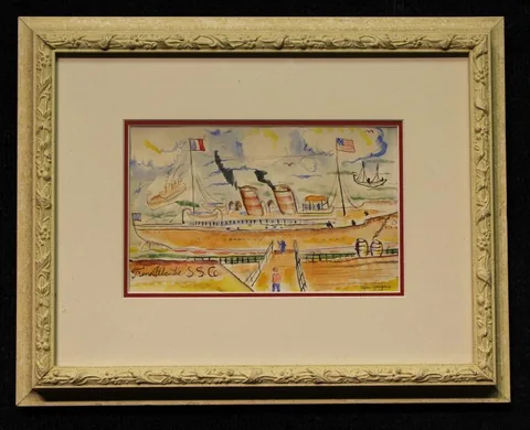 Edgar Yaeger, Trans Atlantic S.S.Co., Watercolor, ink and pencil on paper