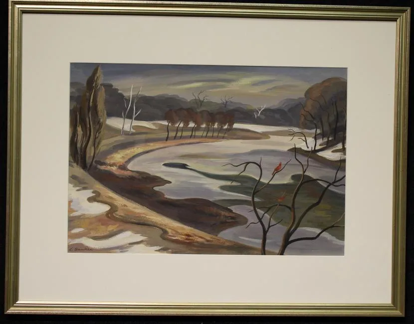 Fall Creek by Edmund Brucker, Watercolor/Gouache, offered Jun 2019