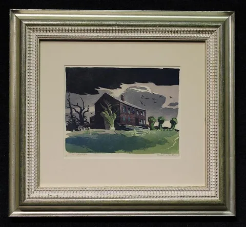 Ernest W. Watson, Deserted, Color linocut print