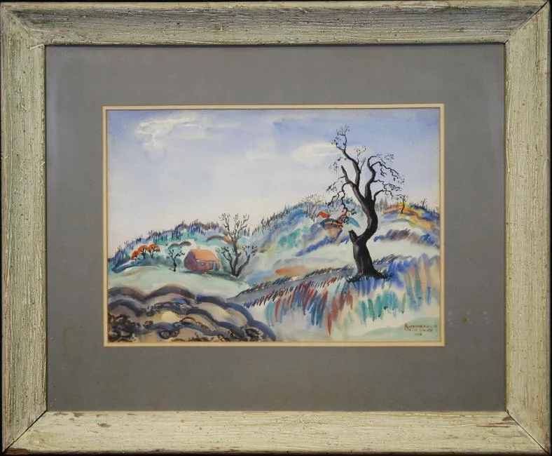 Spring Valley 1943 by James Rosenberg, Watercolor, offered Jun 2019