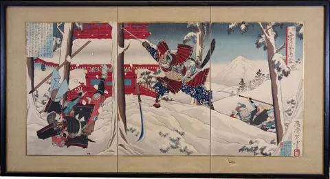 Genpei Setsu-getsu-ka - Victory in Snow by Toshikata Mizuno, Woodblock, offered Jun 2019